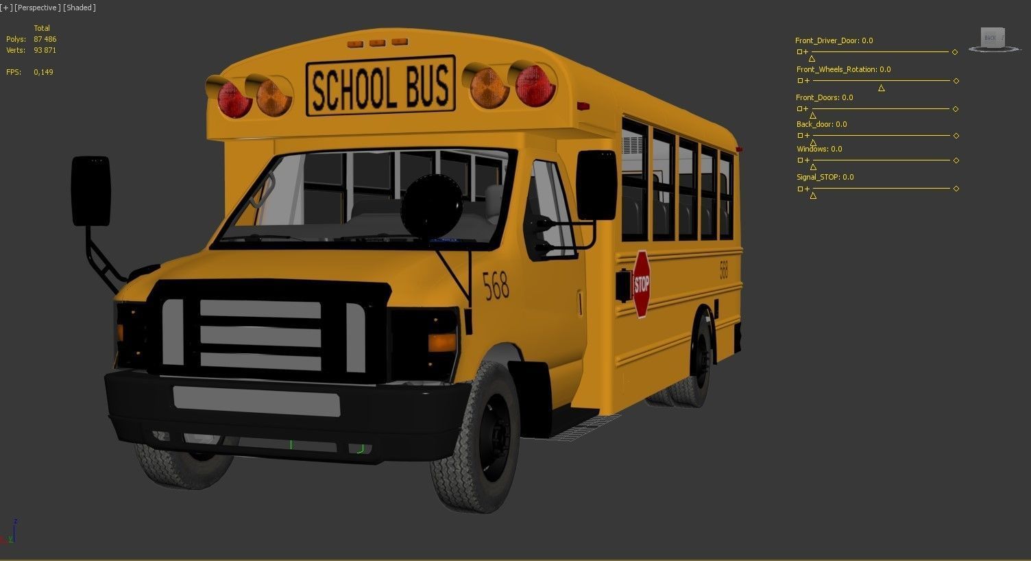 School Bus Type A Low-poly 3D model_40