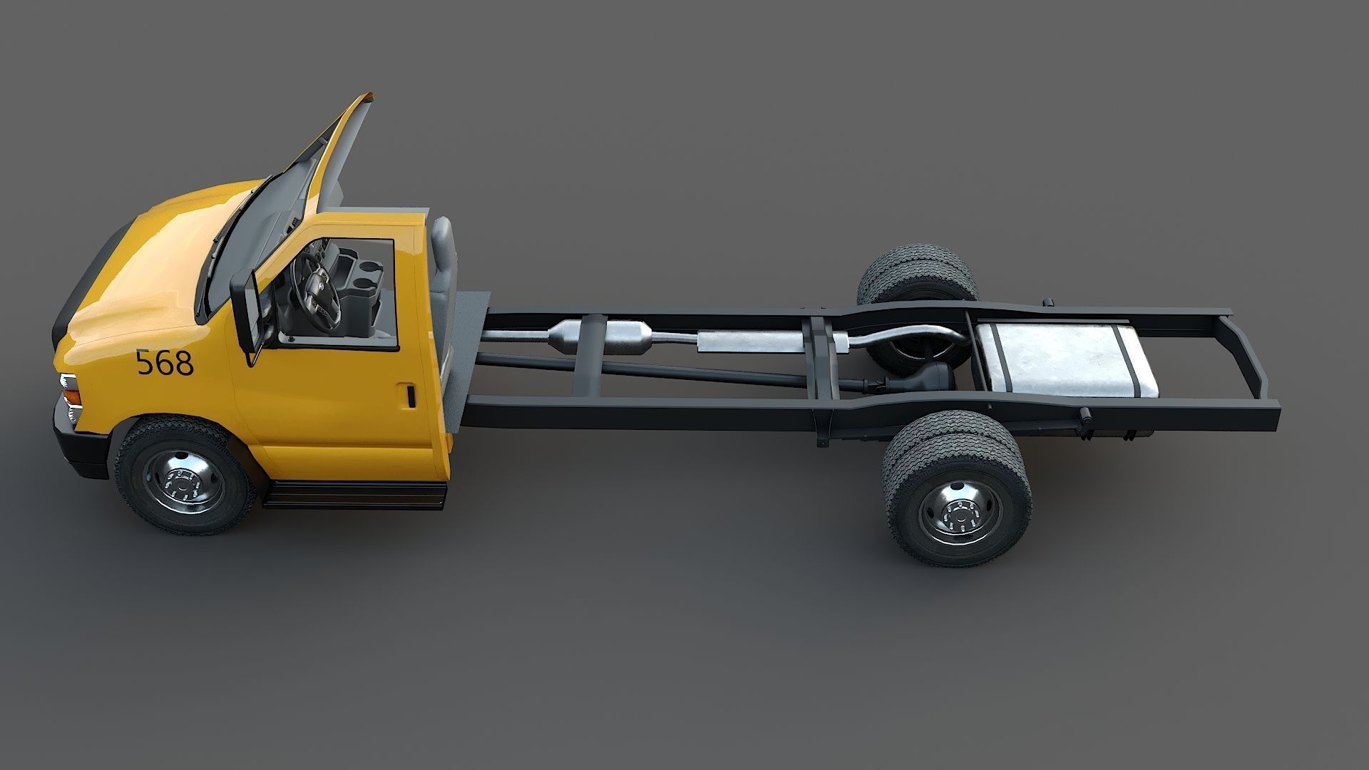 School Bus Type A Low-poly 3D model_23