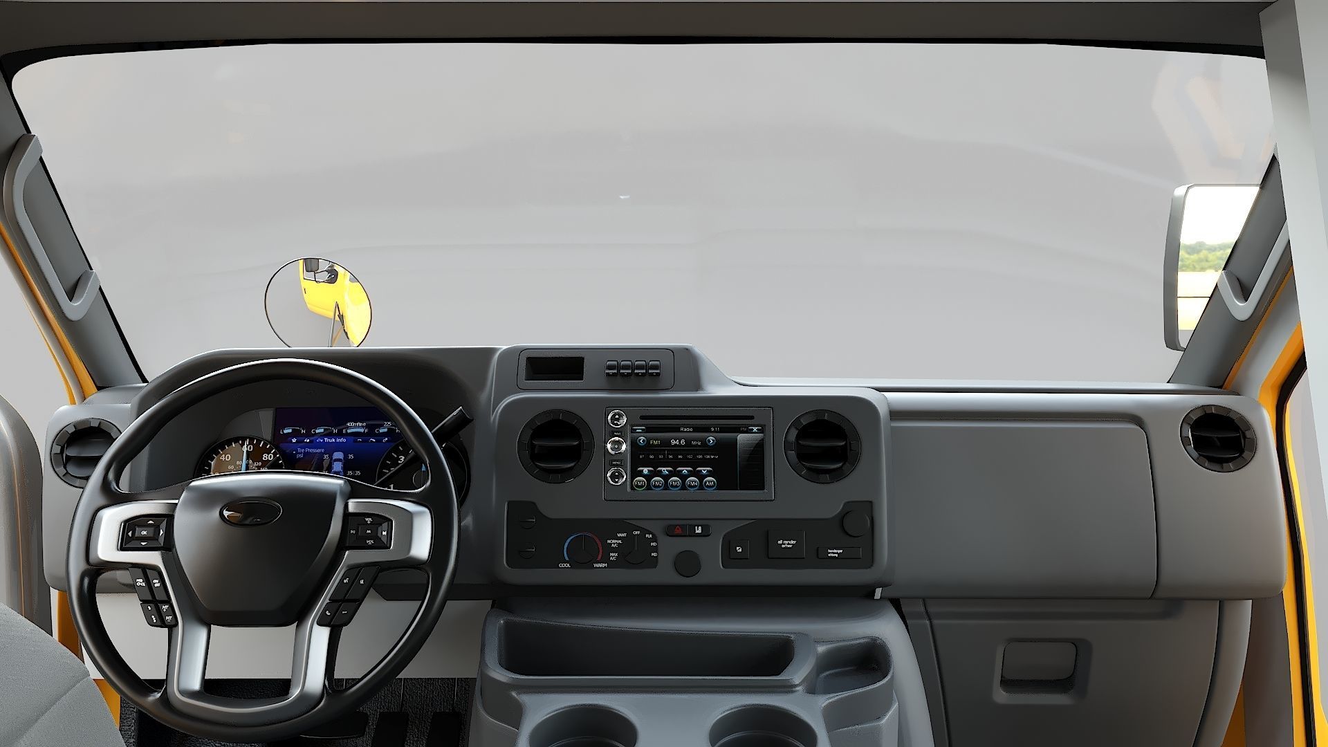 School Bus Type A Low-poly 3D model_7