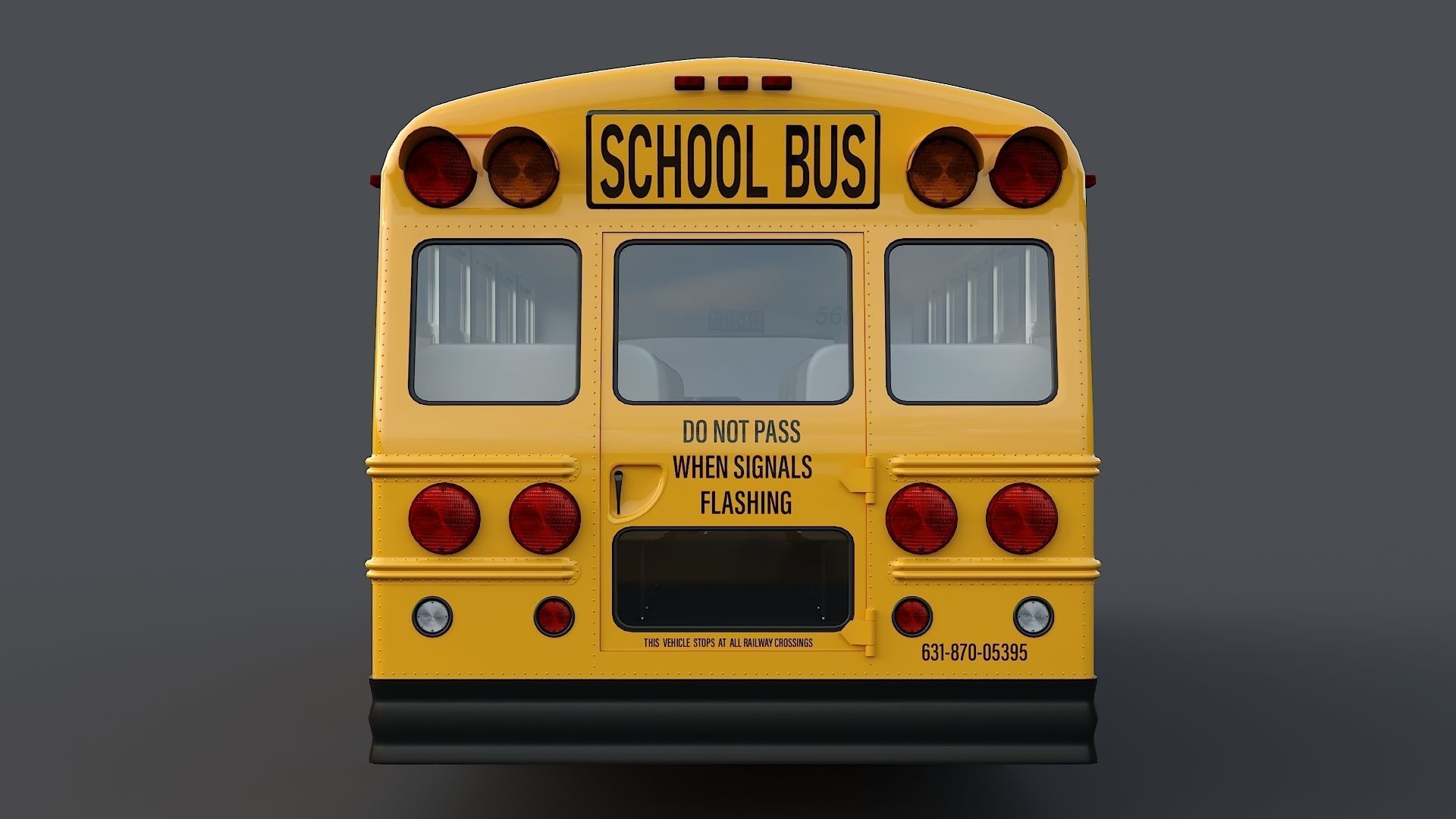 School Bus Type A Low-poly 3D model_14