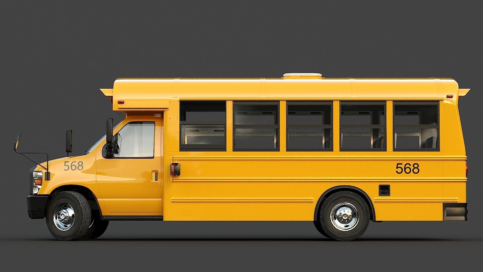 School Bus Type A Low-poly 3D model_3