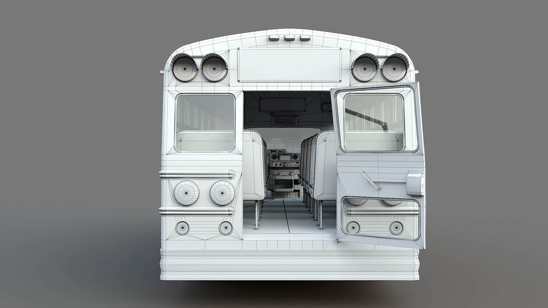 School Bus Type A Low-poly 3D model_34