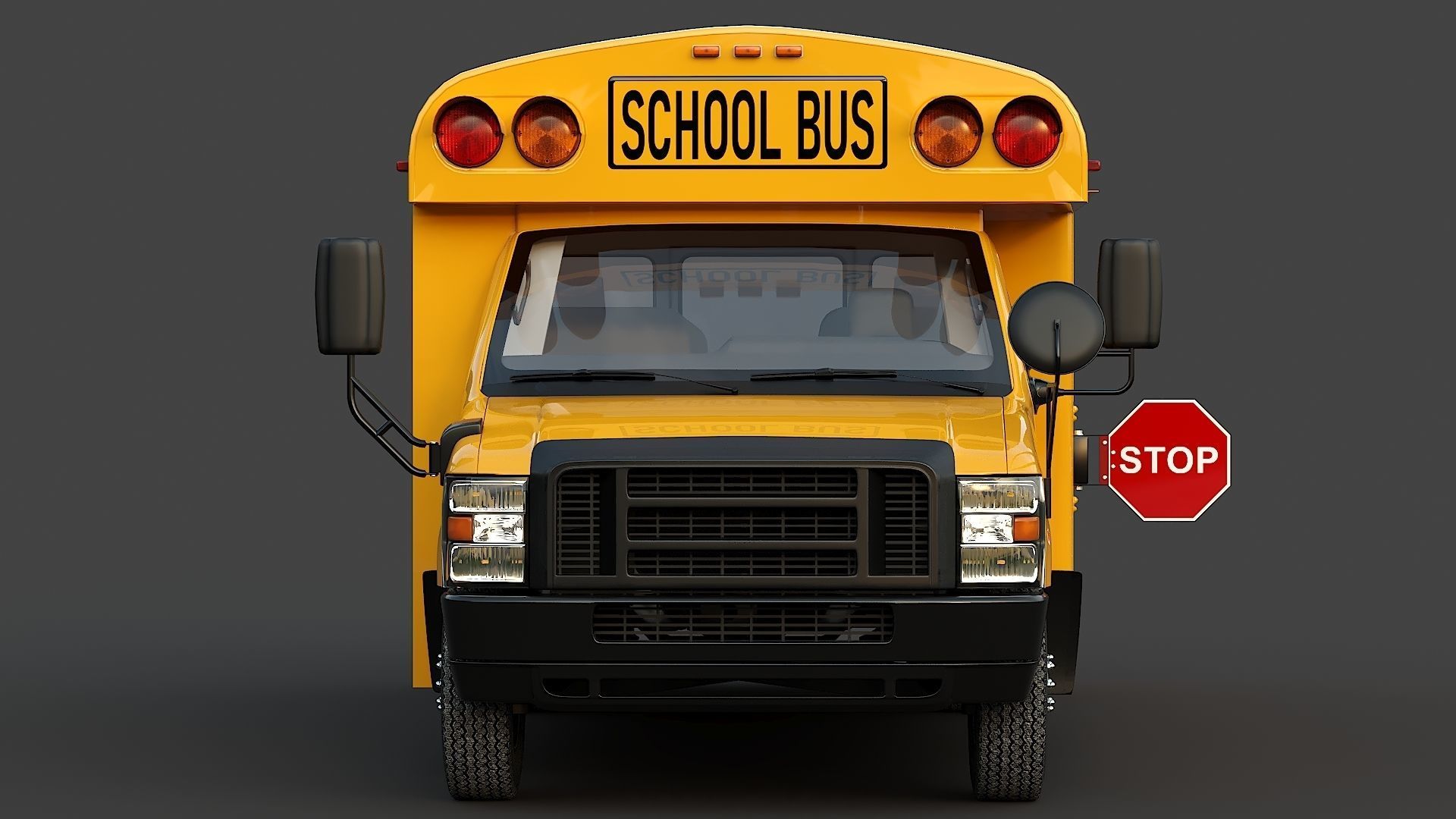 School Bus Type A Low-poly 3D model_4