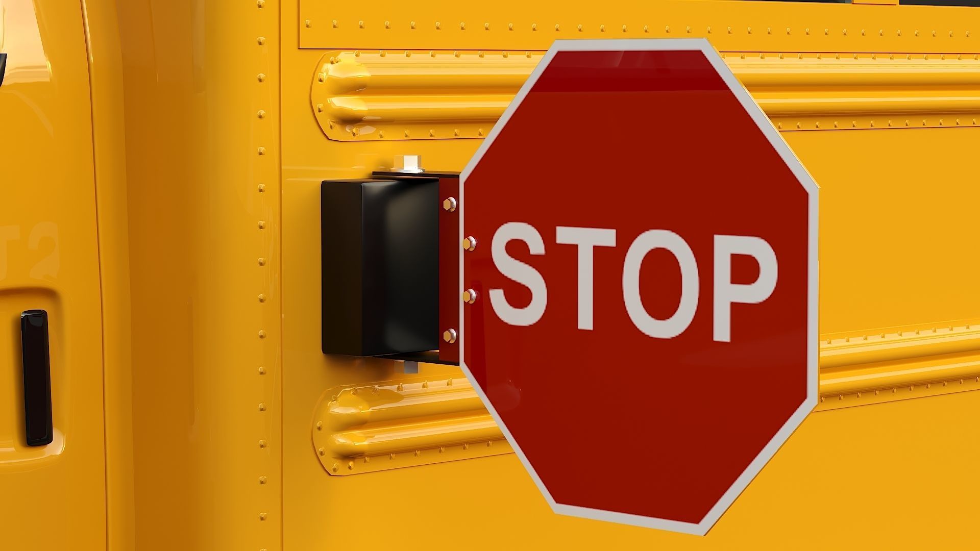 School Bus Type A Low-poly 3D model_19