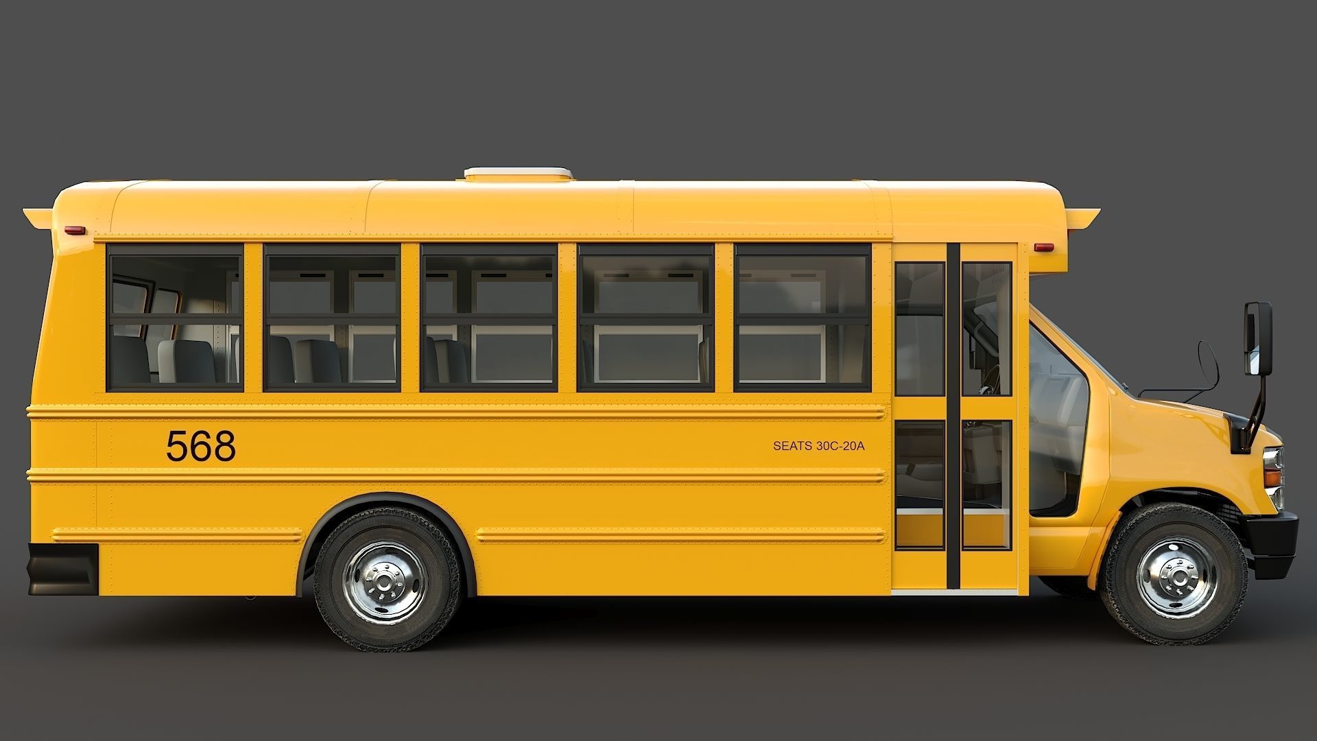 School Bus Type A Low-poly 3D model_15