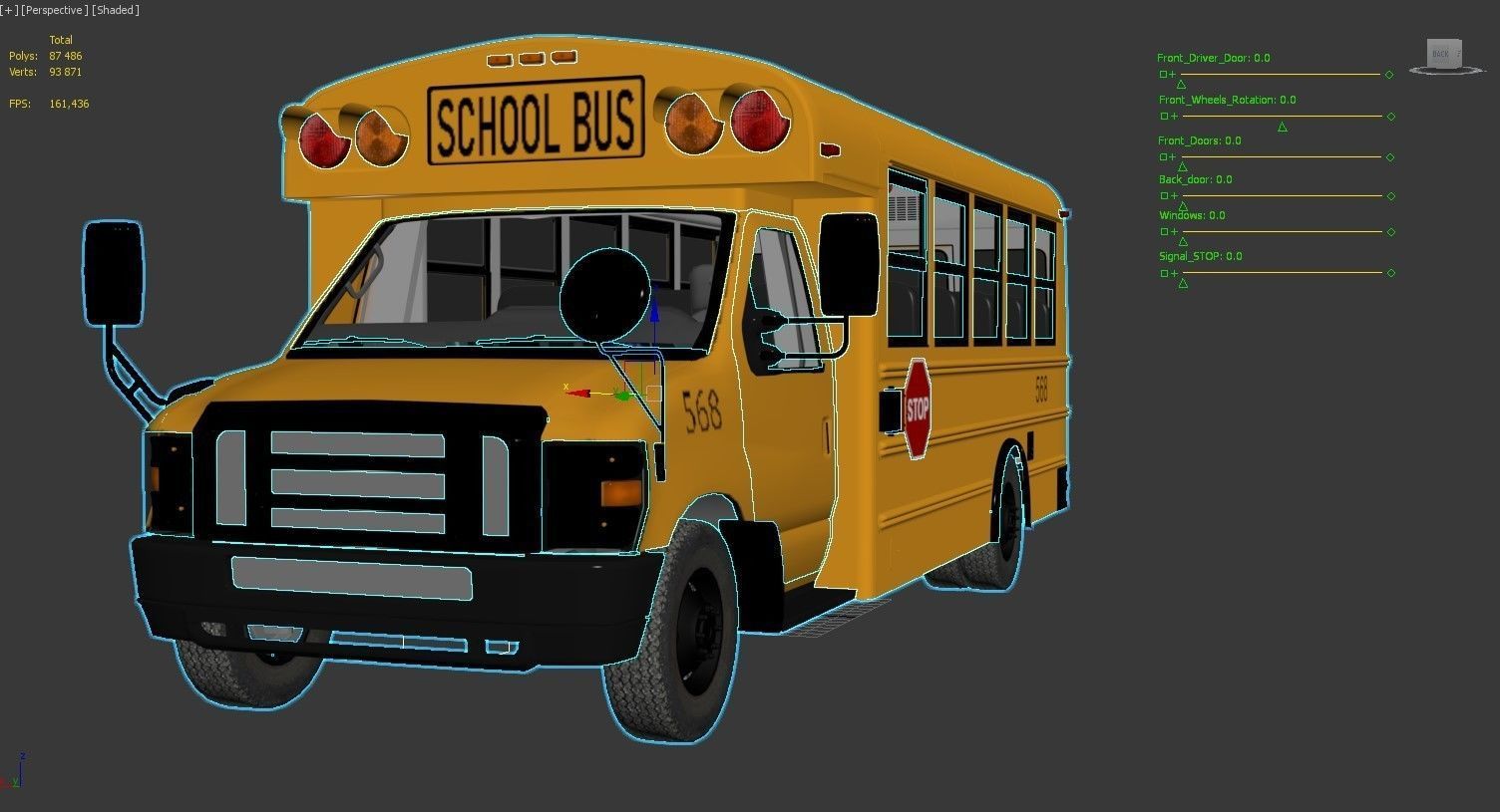 School Bus Type A Low-poly 3D model_39