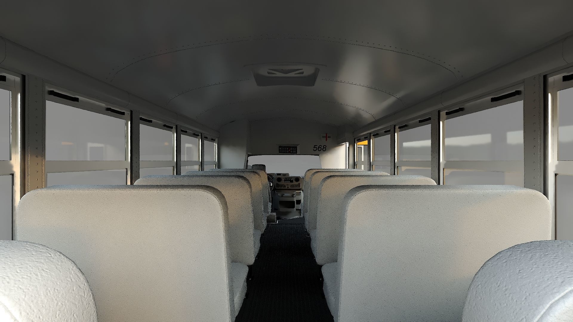 School Bus Type A Low-poly 3D model_8