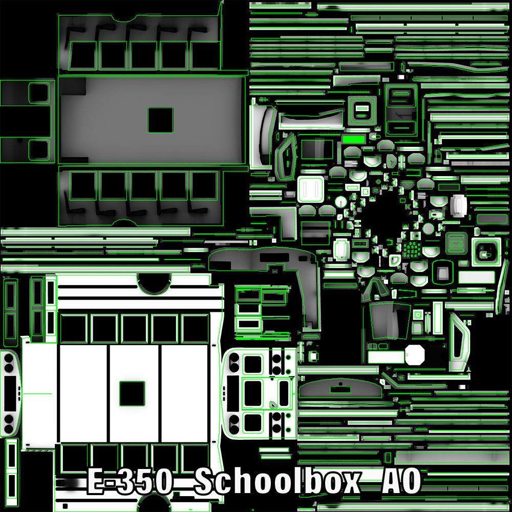 School Bus Type A Low-poly 3D model_41