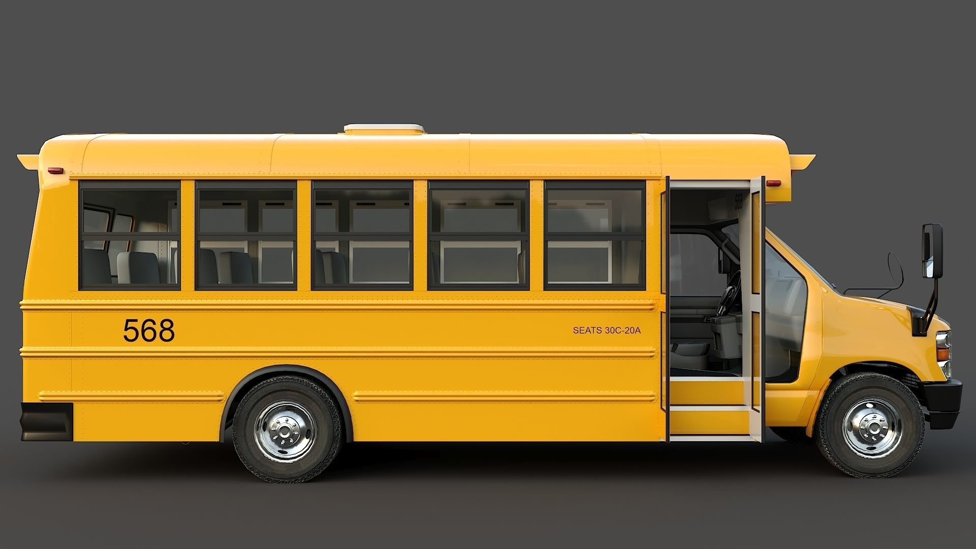 School Bus Type A Low-poly 3D model_16
