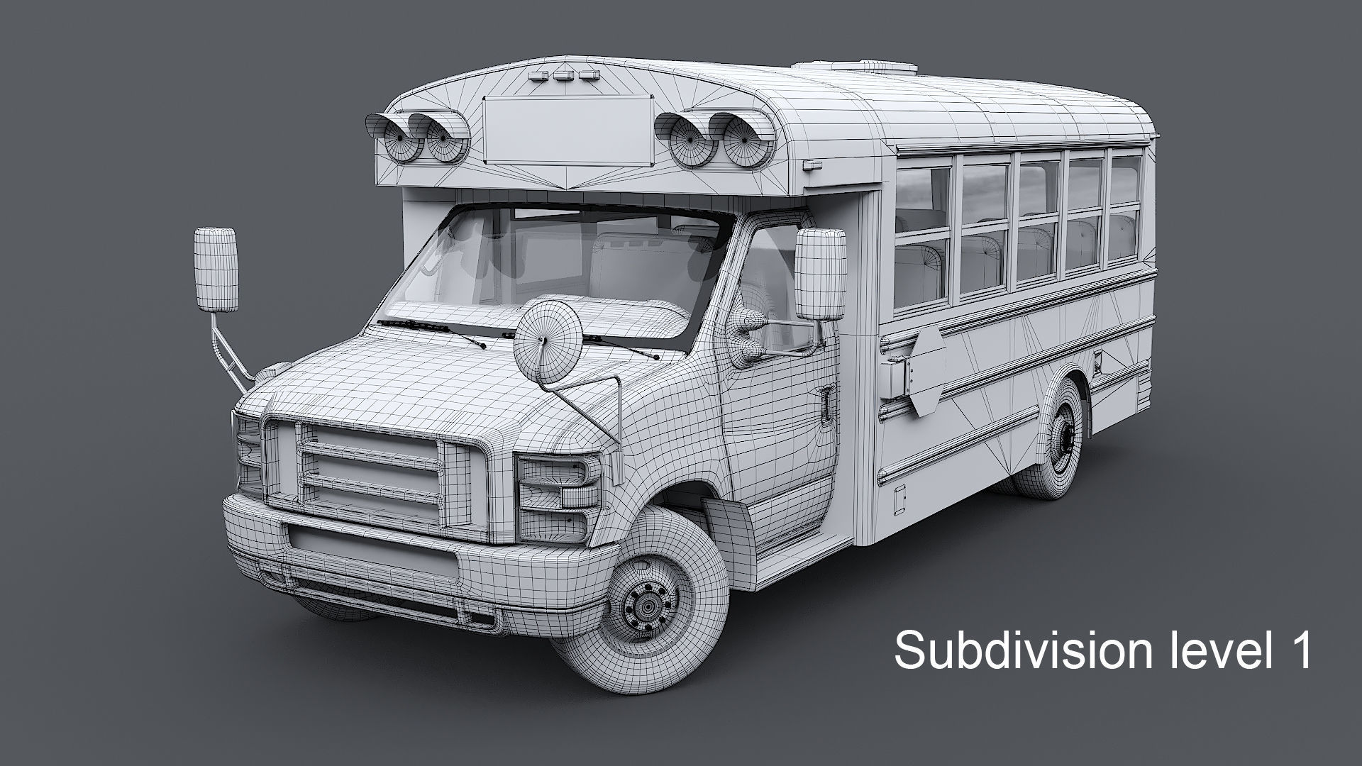 School Bus Type A Low-poly 3D model_28