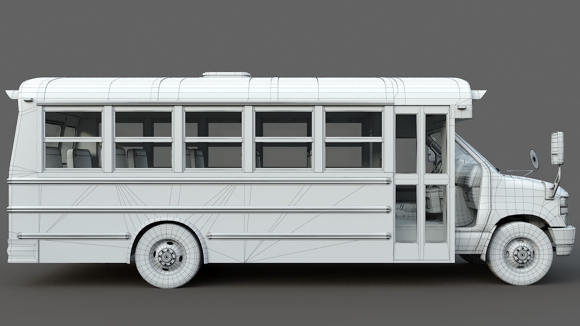 School Bus Type A Low-poly 3D model_35