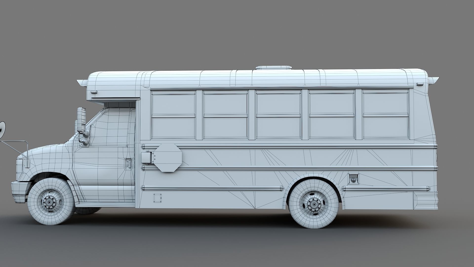 School Bus Type A Low-poly 3D model_32