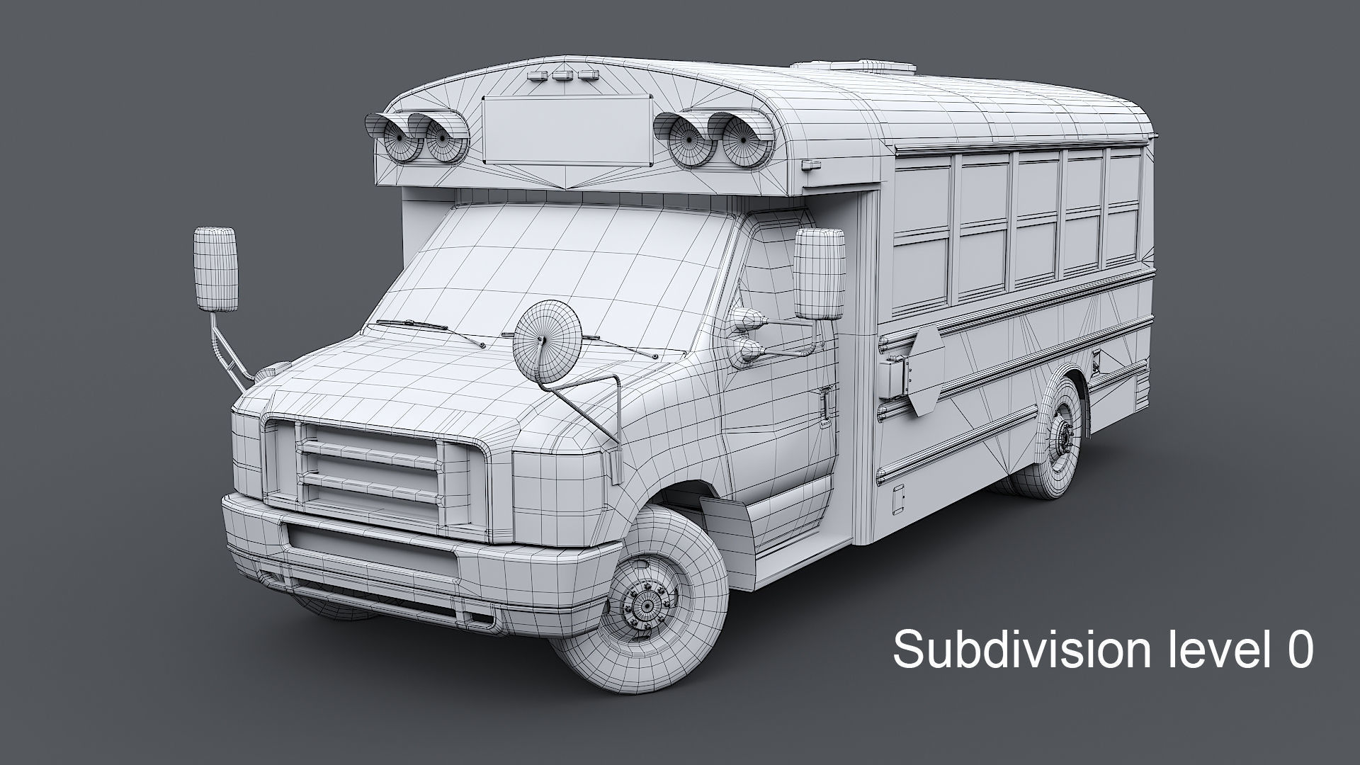 School Bus Type A Low-poly 3D model_29