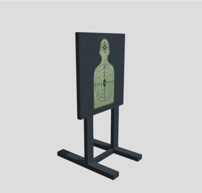 Target Board Low-poly 3D model_1