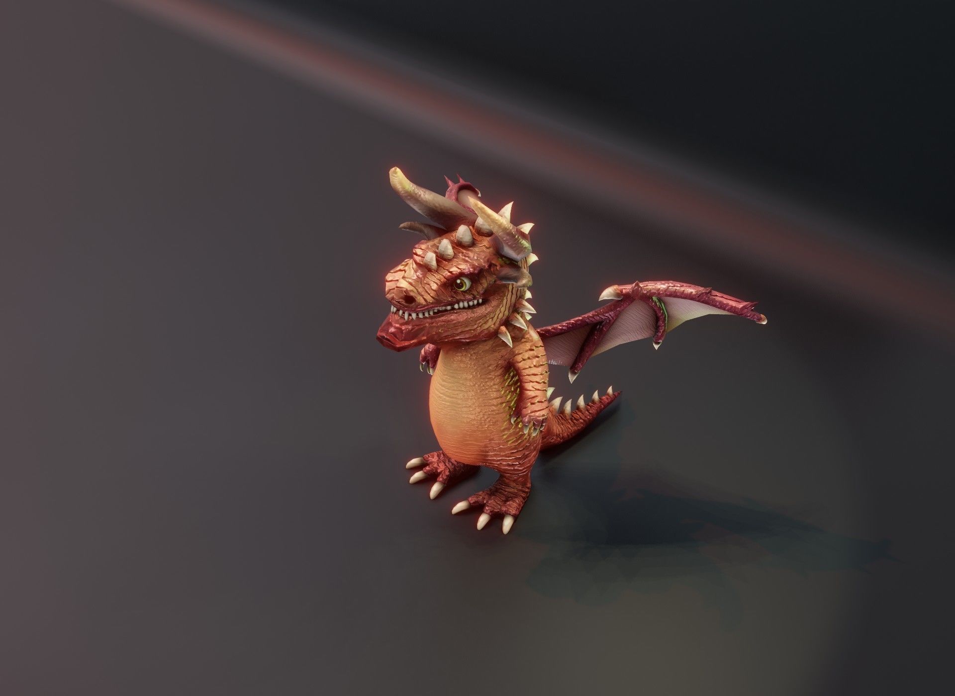 Cartoon Crystal Dragon Animated 3D Model Low-poly 3D model_16