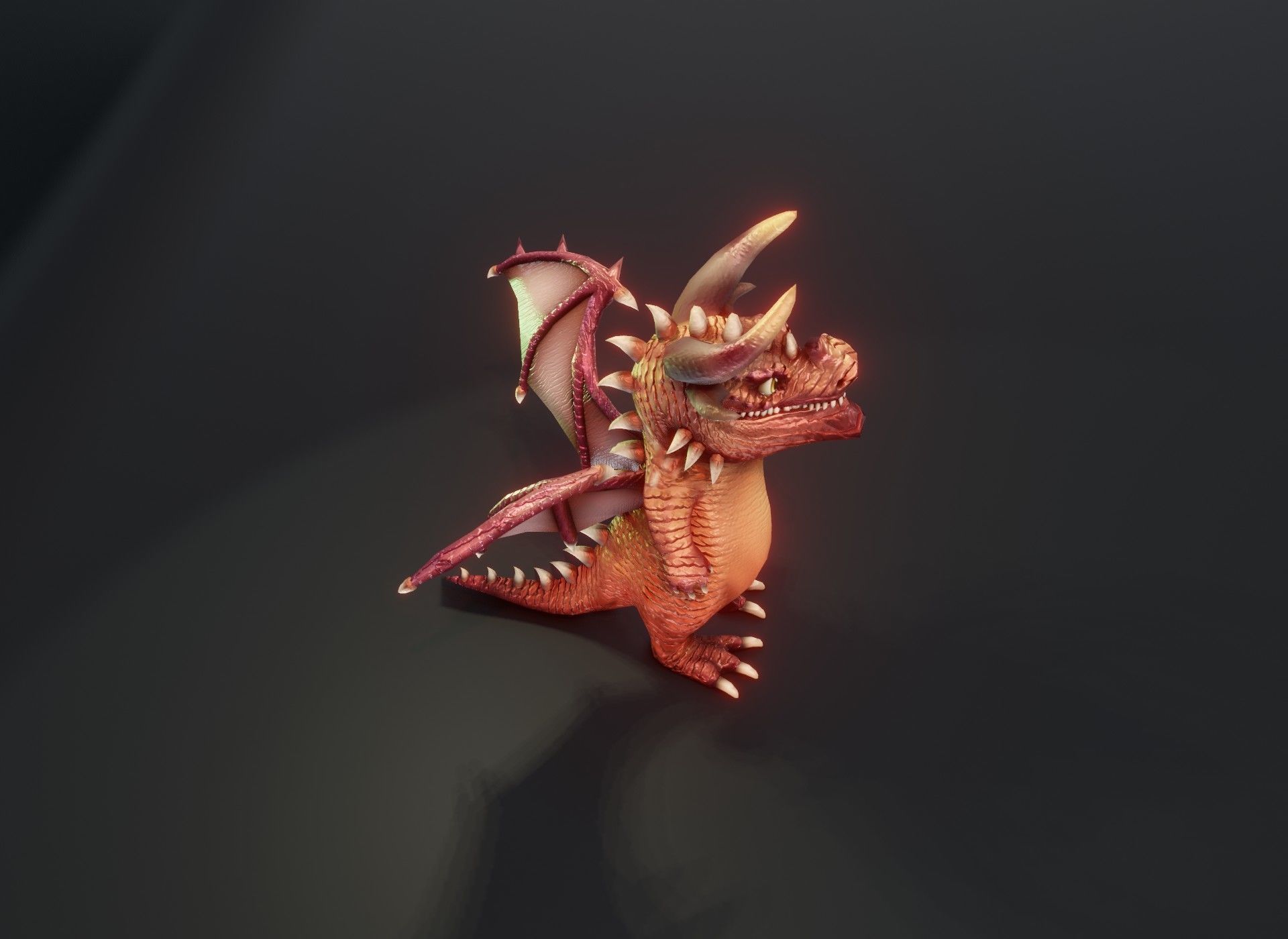 Cartoon Crystal Dragon Animated 3D Model Low-poly 3D model_15