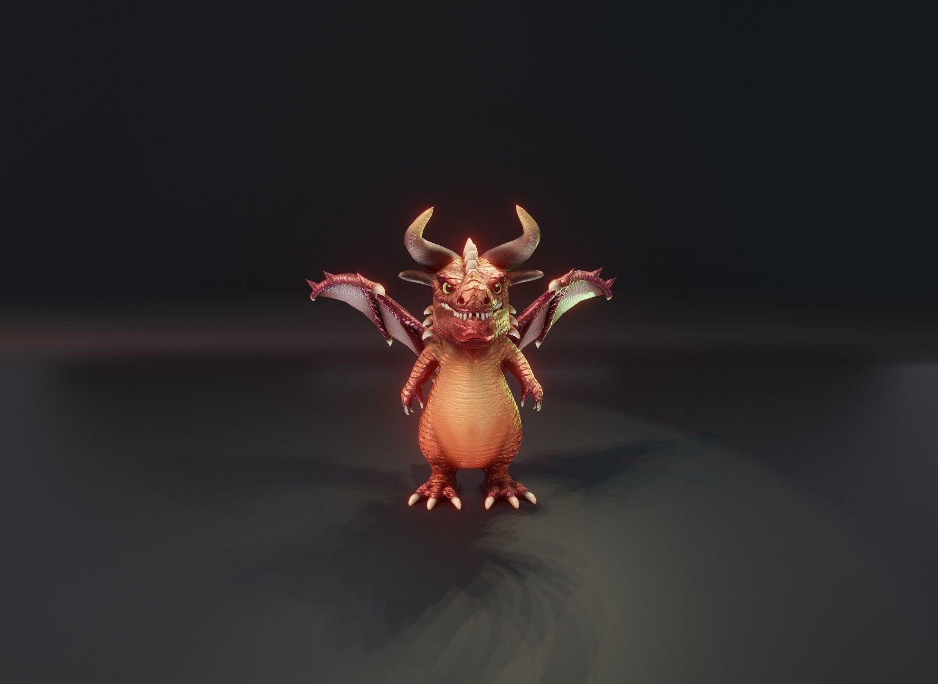 Cartoon Crystal Dragon Animated 3D Model Low-poly 3D model_10