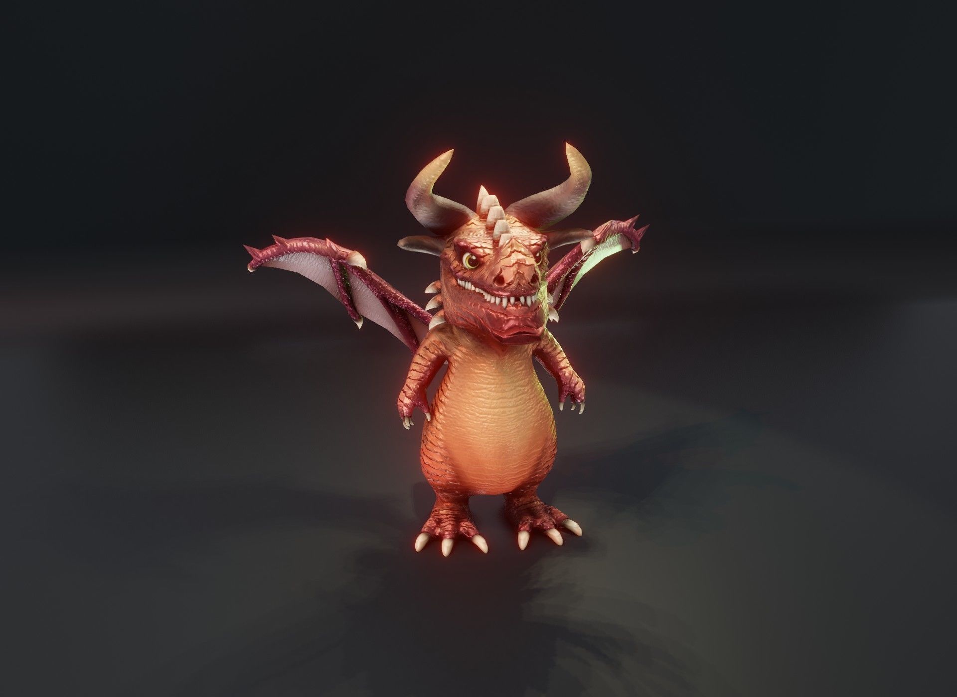 Cartoon Crystal Dragon Animated 3D Model Low-poly 3D model_4