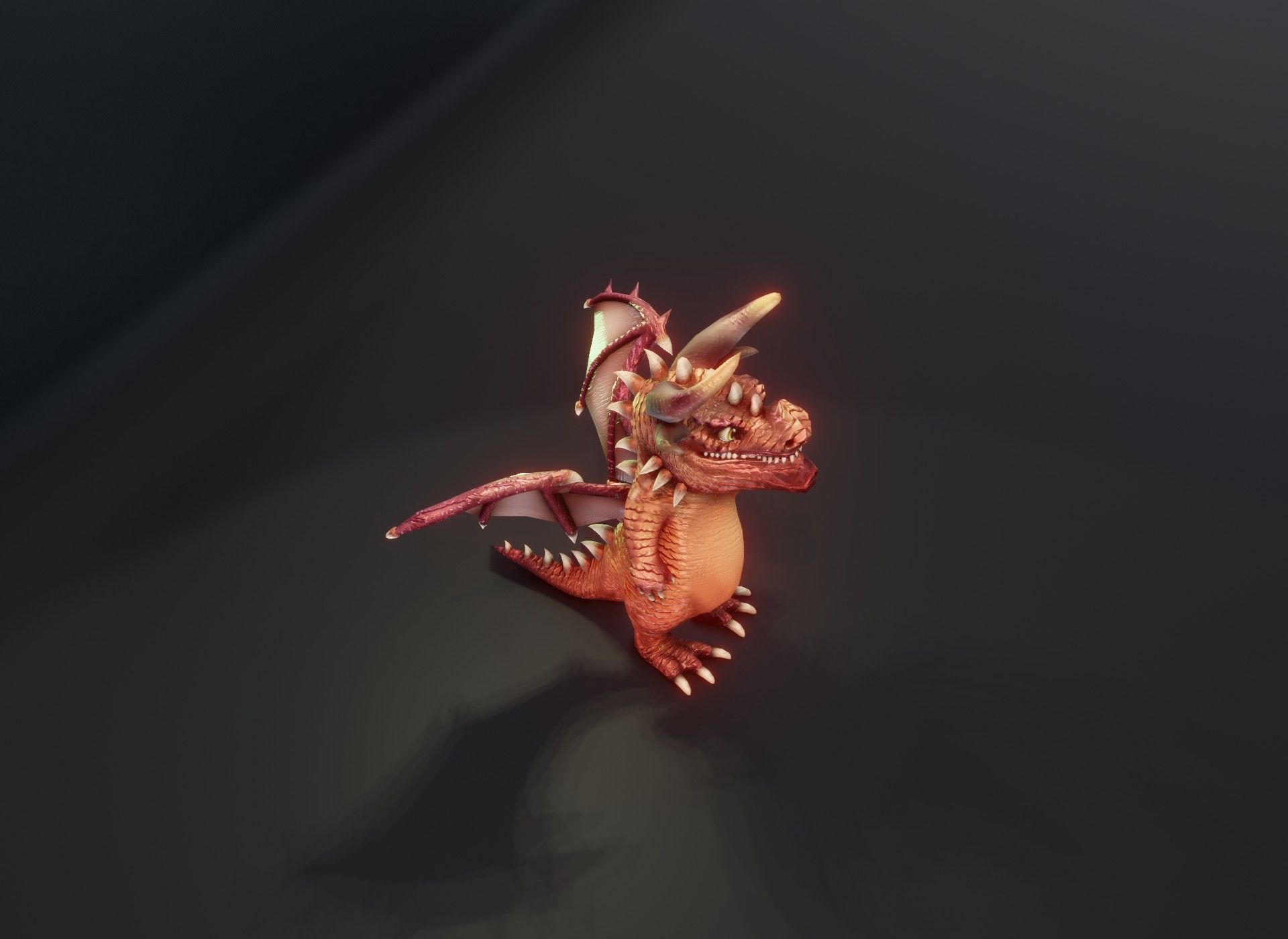 Cartoon Crystal Dragon Animated 3D Model Low-poly 3D model_11