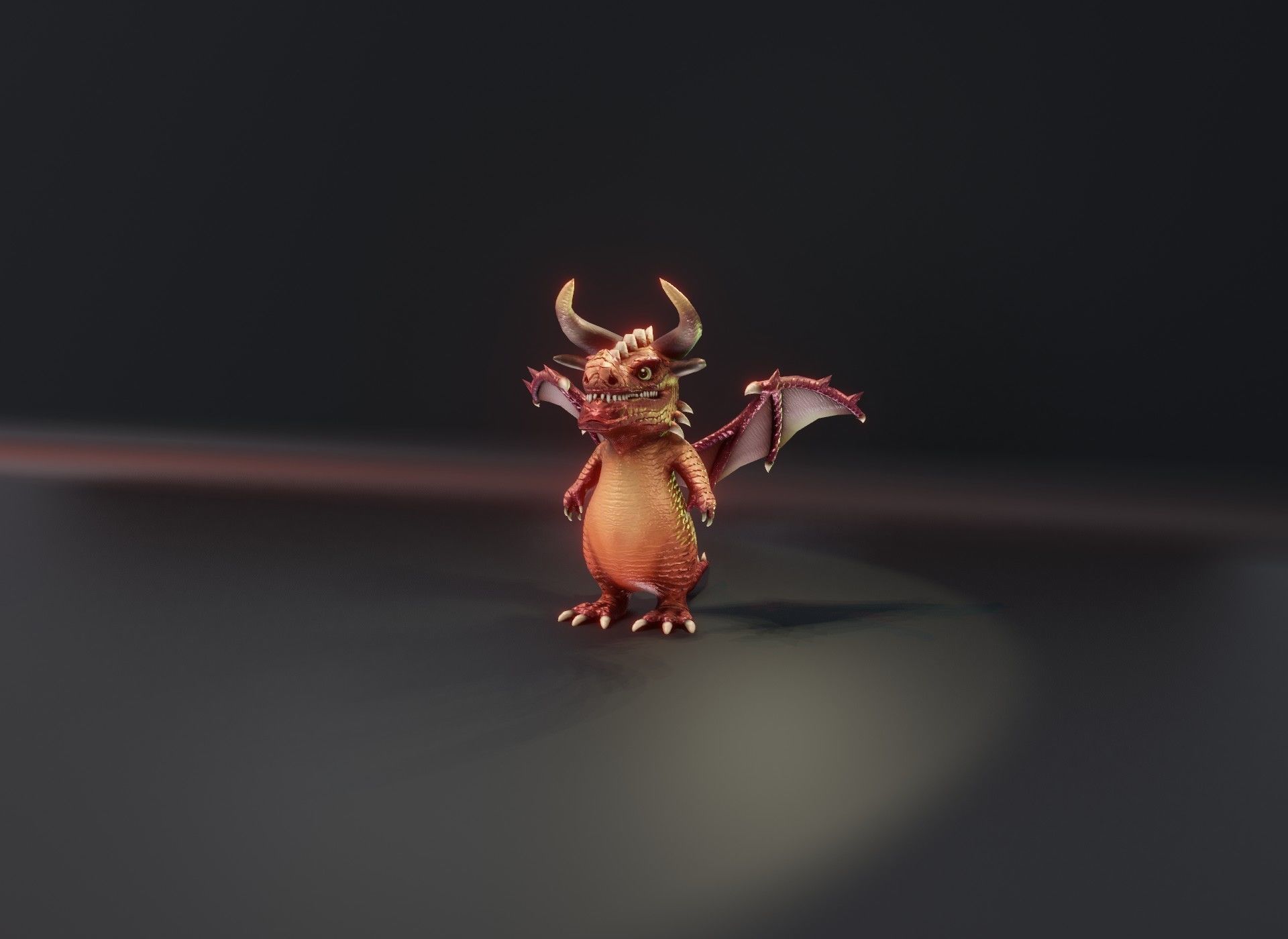 Cartoon Crystal Dragon Animated 3D Model Low-poly 3D model_18