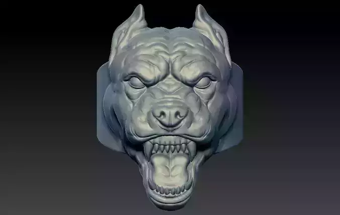 Bull Dog 3d Ring Hollow and Solid 2 Versions Available 3D print model