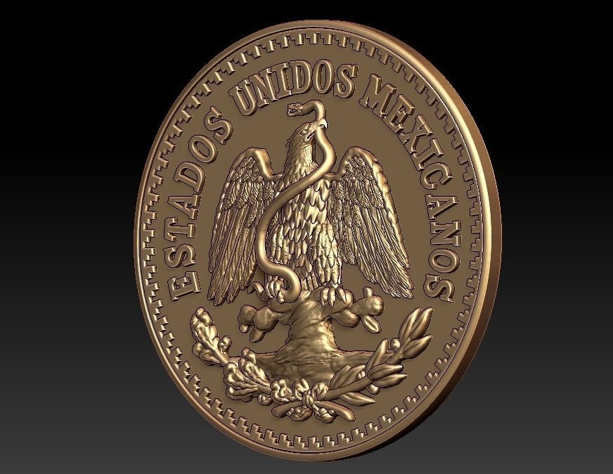 50 peso coin model 3D print model_4