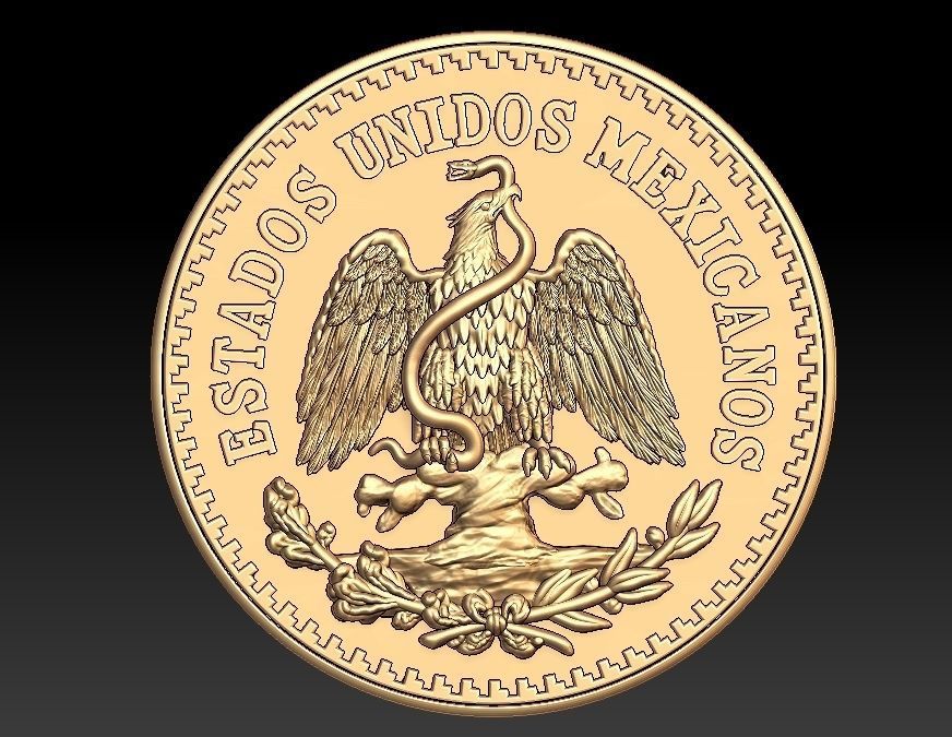 50 peso coin model 3D print model_3