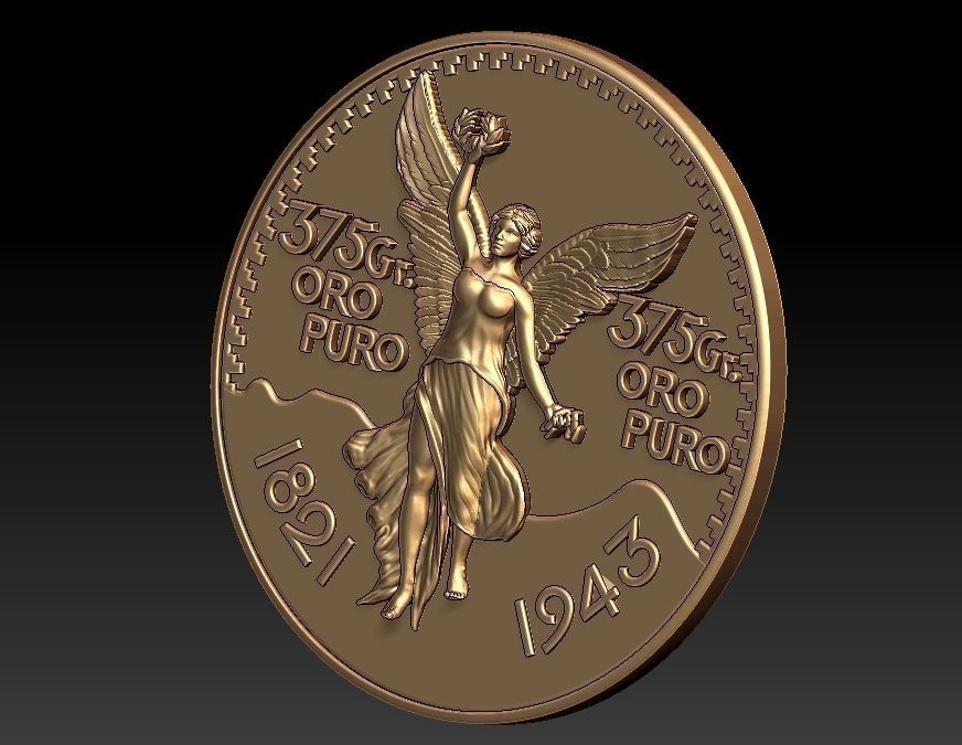 50 peso coin model 3D print model_7