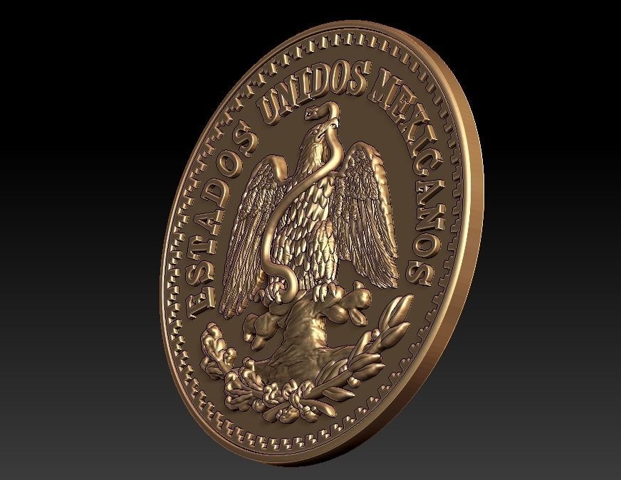 50 peso coin model 3D print model_9