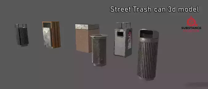 Street Trash can 3d model