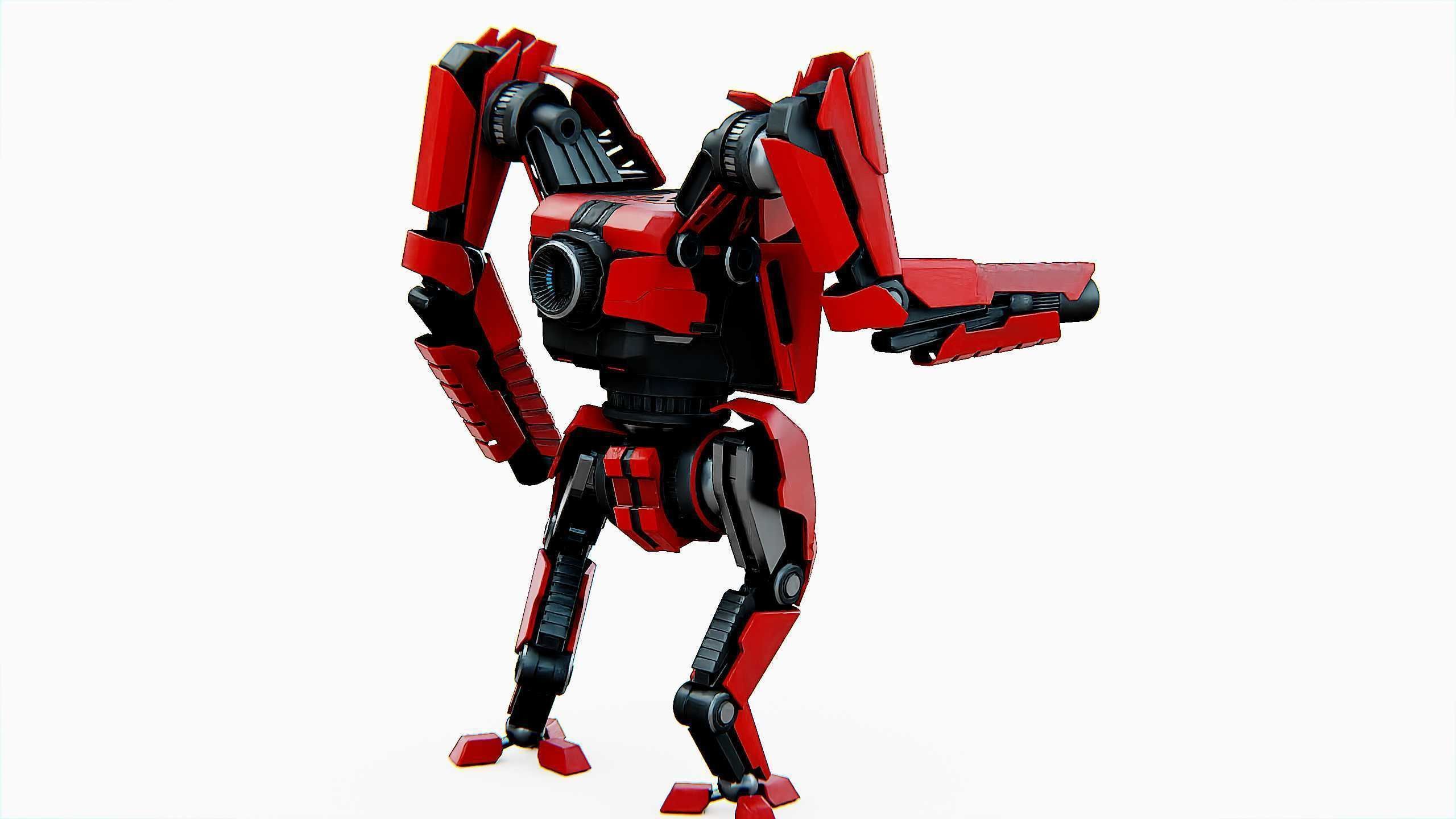 BATTLE DROID ONYX-5 Rigged for Unreal Engine - Unity - MIXAMO 3D model_9