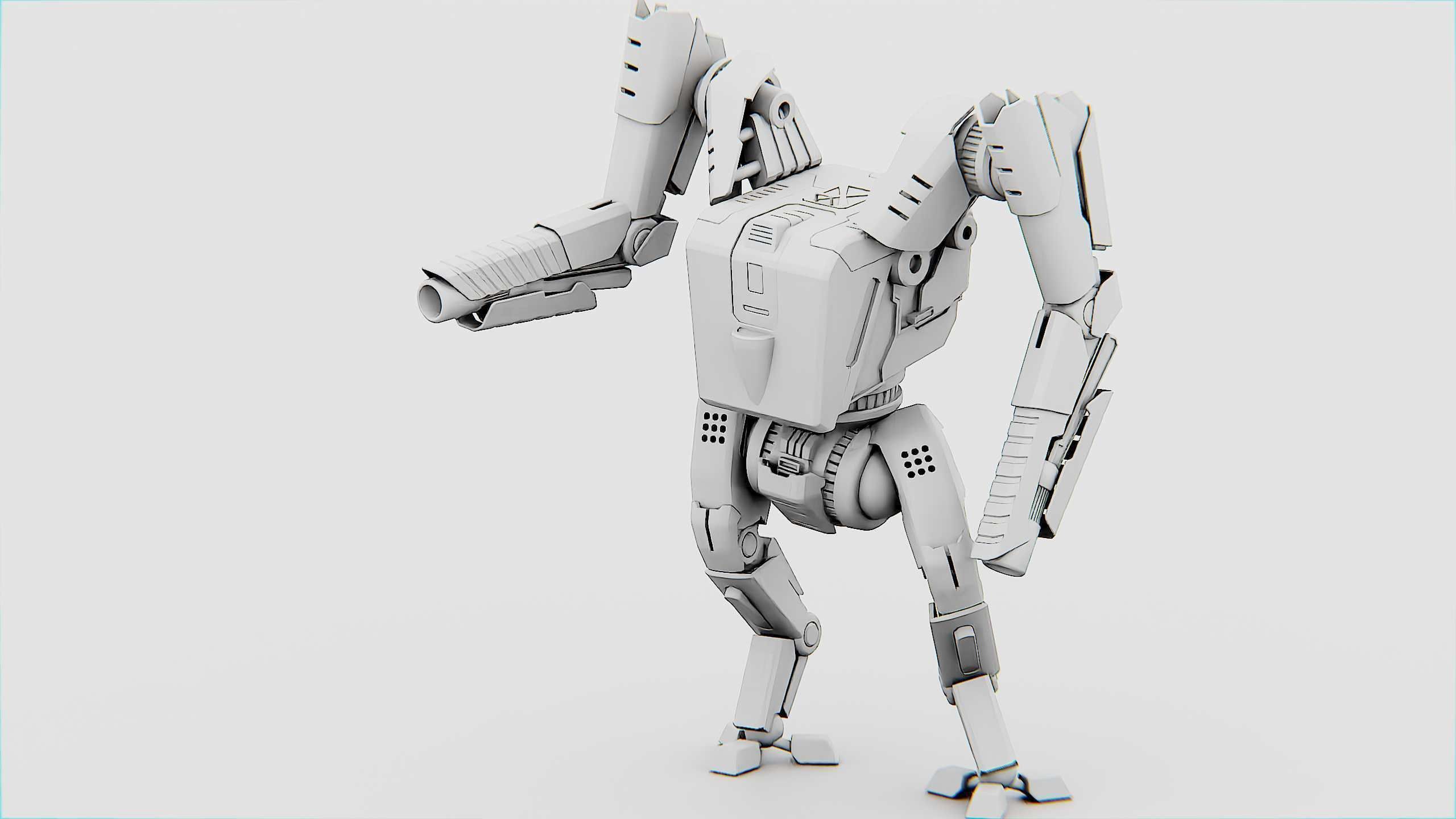 BATTLE DROID ONYX-5 Rigged for Unreal Engine - Unity - MIXAMO 3D model_32
