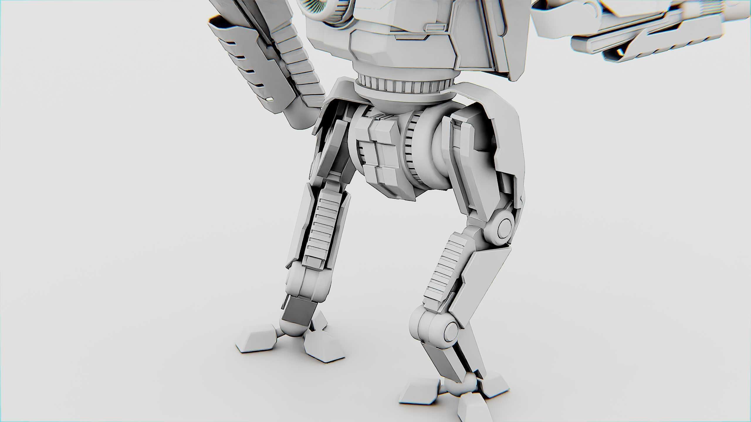 BATTLE DROID ONYX-5 Rigged for Unreal Engine - Unity - MIXAMO 3D model_35