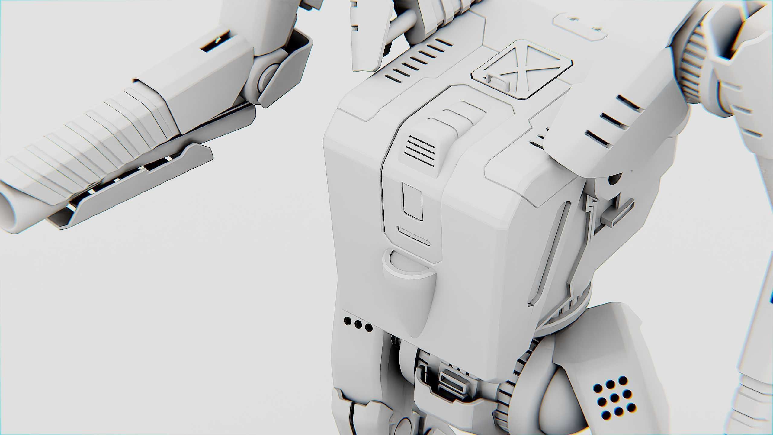 BATTLE DROID ONYX-5 Rigged for Unreal Engine - Unity - MIXAMO 3D model_36