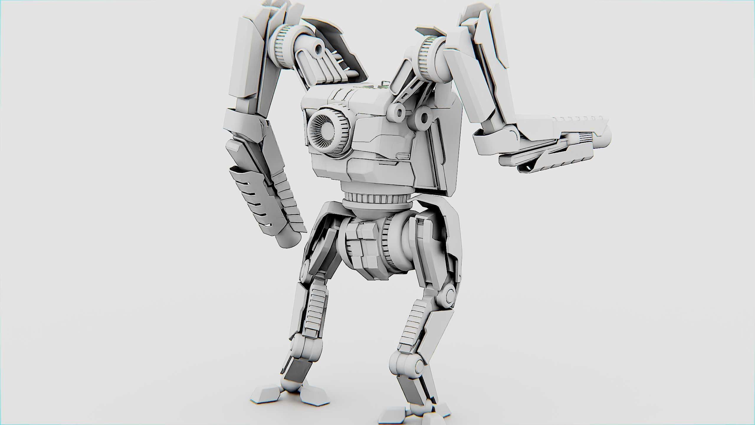 BATTLE DROID ONYX-5 Rigged for Unreal Engine - Unity - MIXAMO 3D model_33