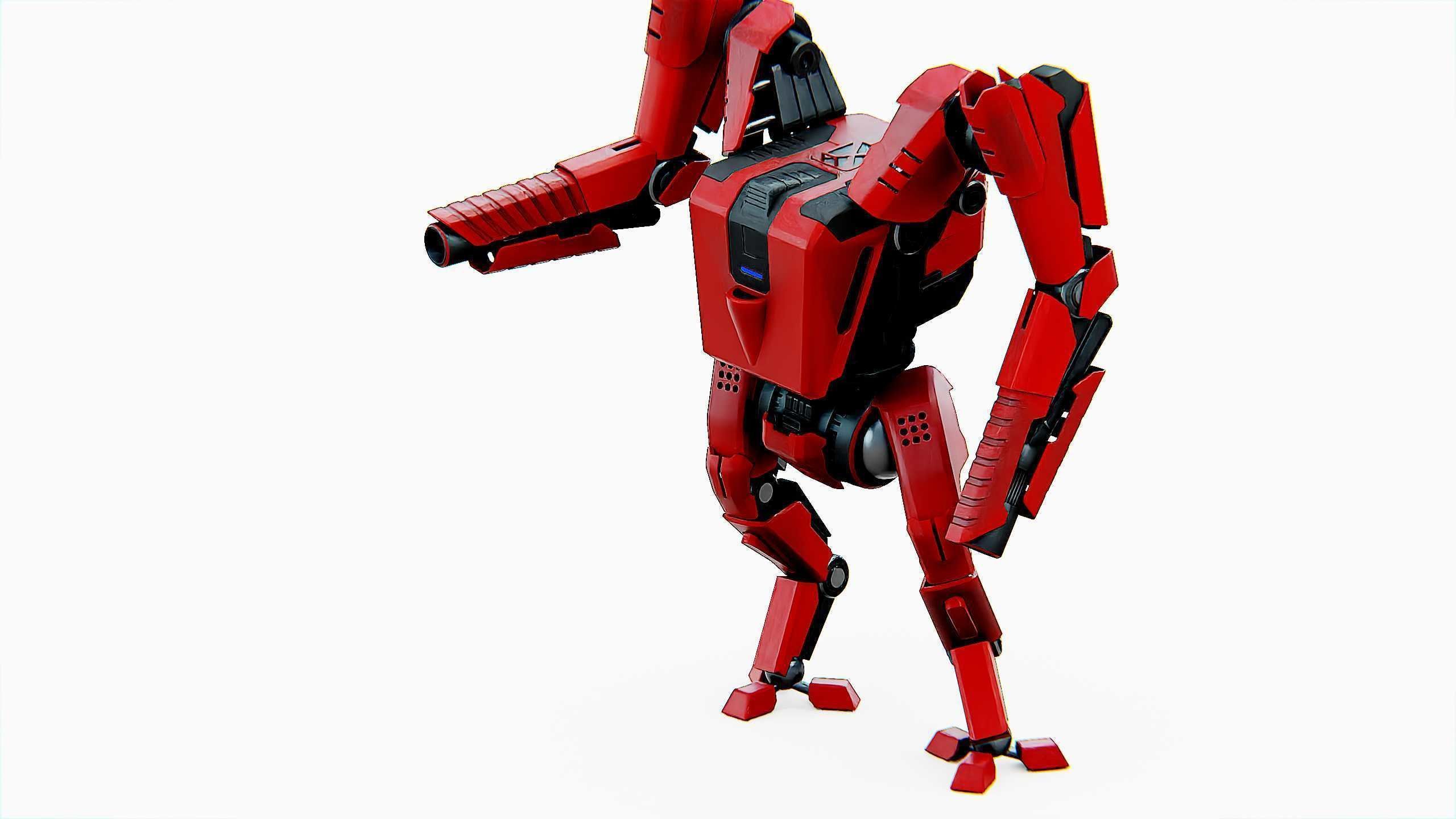 BATTLE DROID ONYX-5 Rigged for Unreal Engine - Unity - MIXAMO 3D model_20