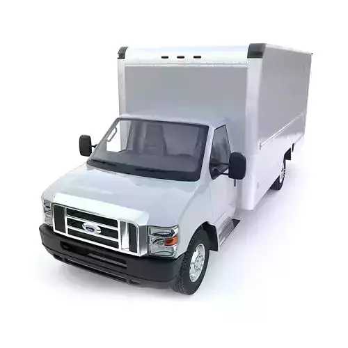 E350 Delivery Box truck Low-poly 3D model