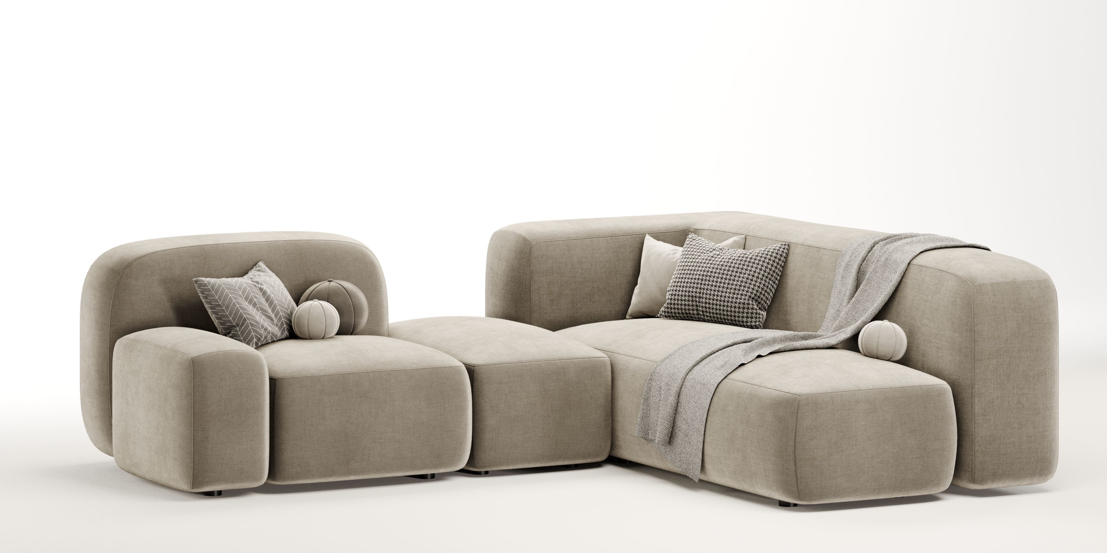 Modular sofa Ribble set 01 3D model_2