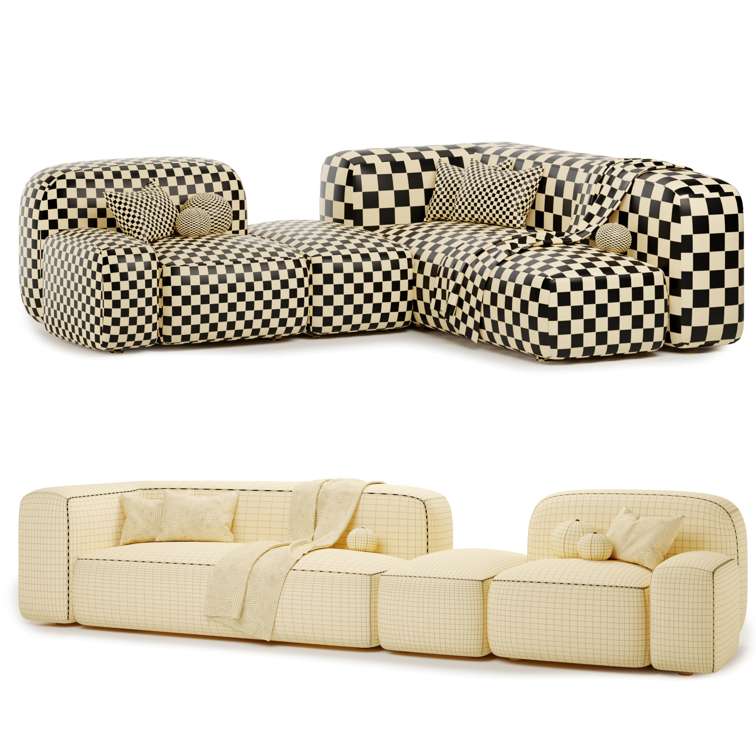 Modular sofa Ribble set 01 3D model_6