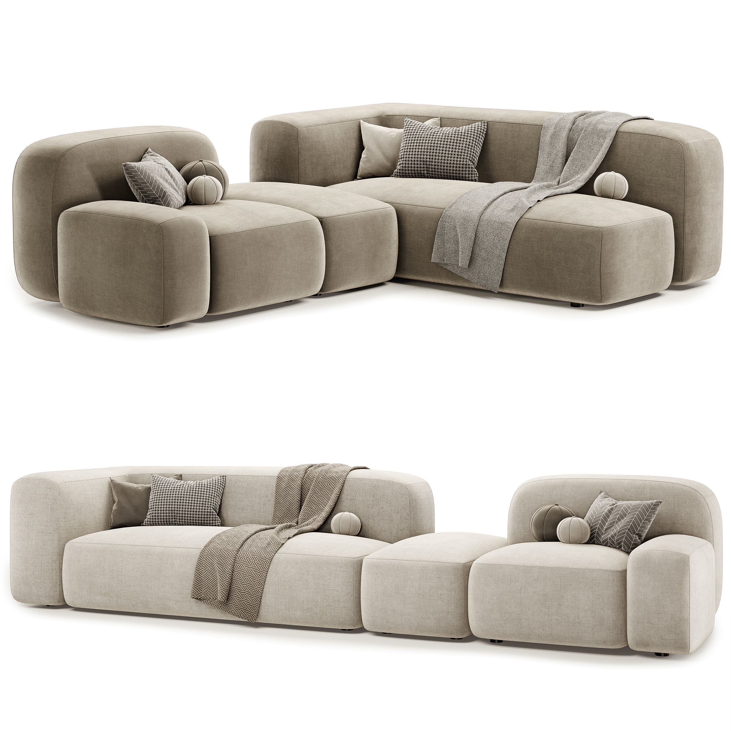 Modular sofa Ribble set 01 3D model_1