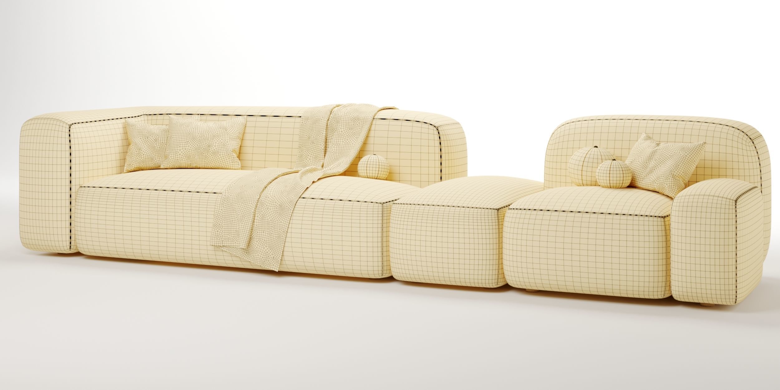 Modular sofa Ribble set 01 3D model_7
