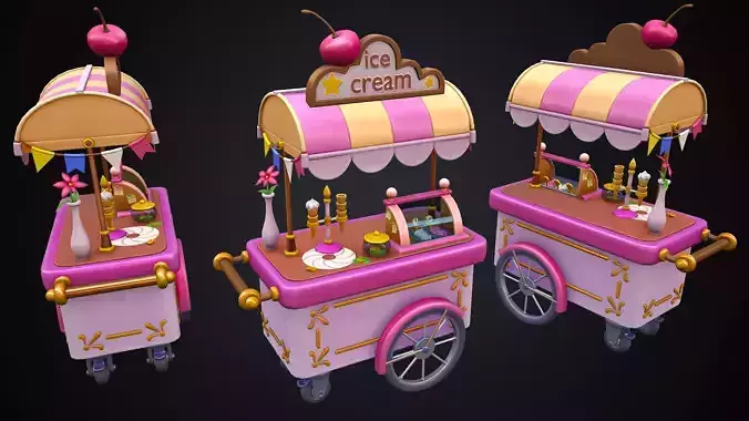 stylized ice cream cart 