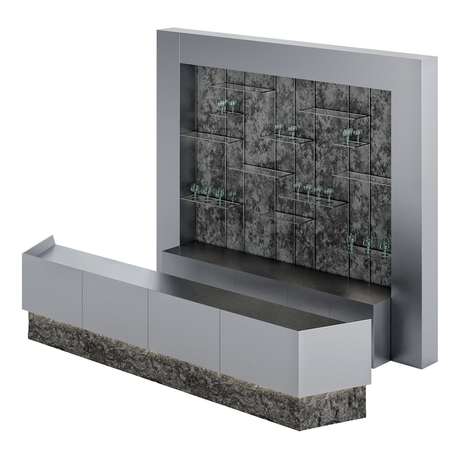 Silver Bar 3D model_2