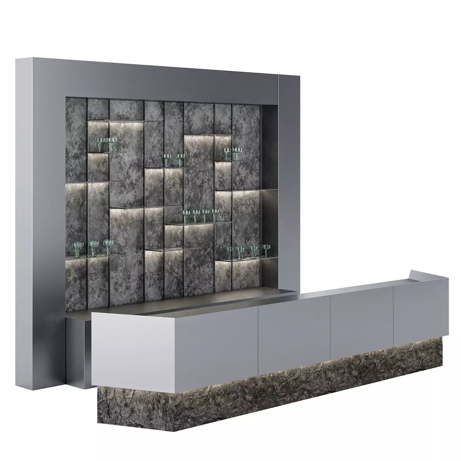 Silver Bar 3D model_0