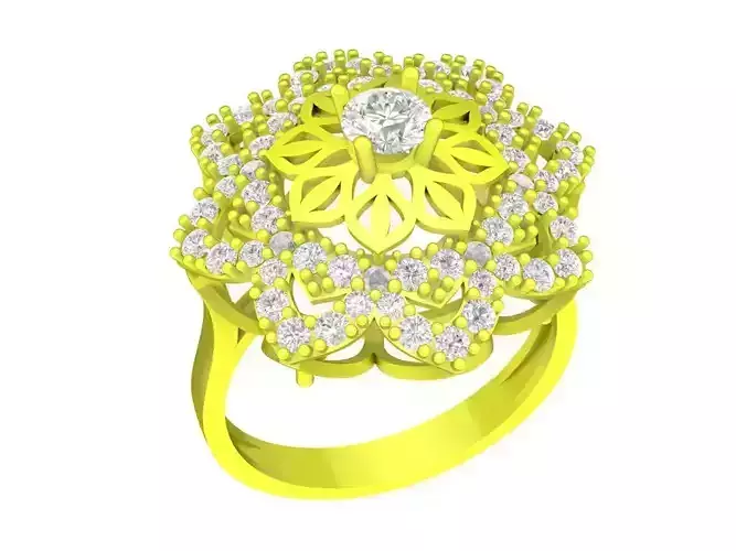 5744 luxury diamond flower ring 