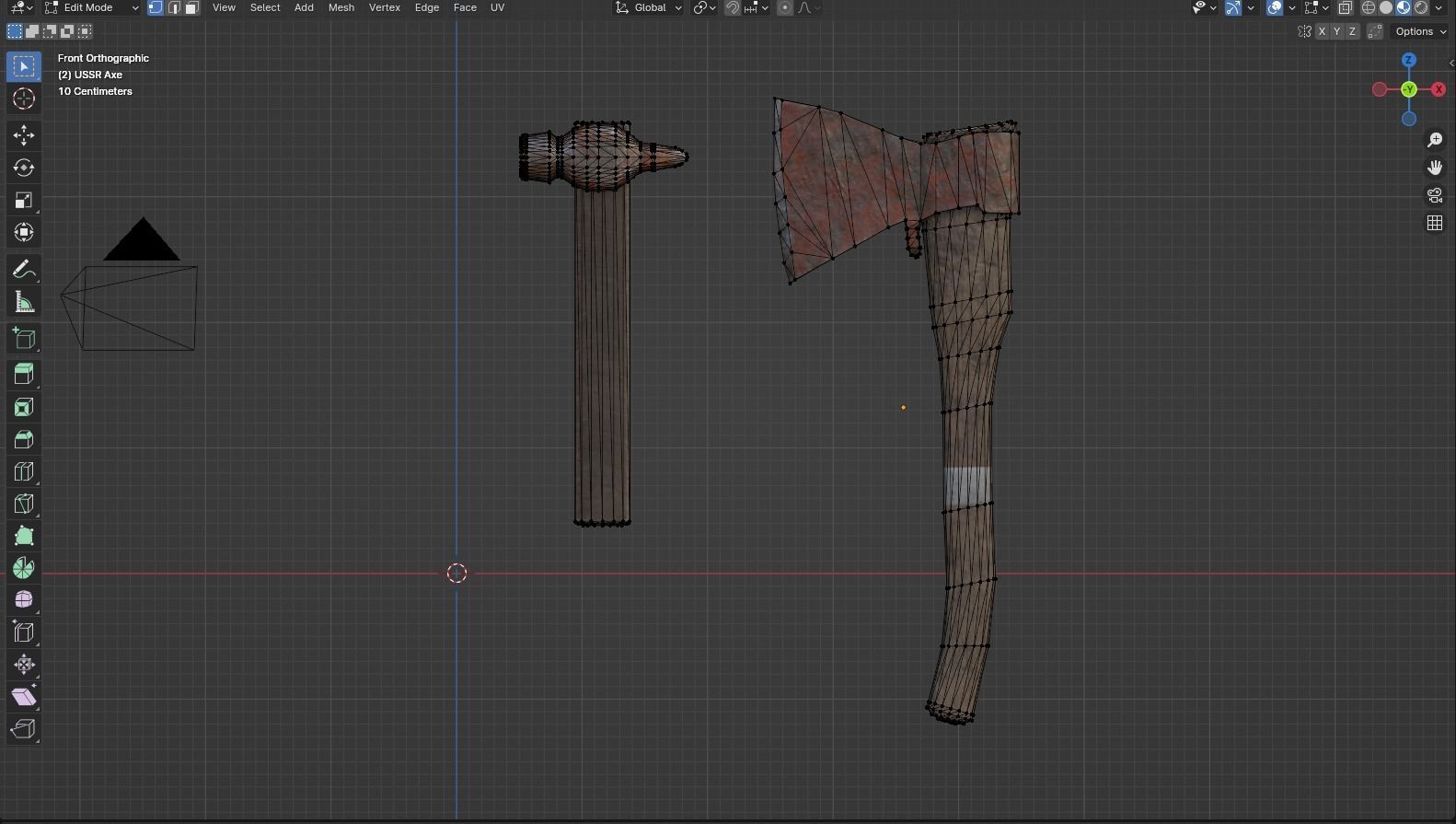 Axe and hammer Free low-poly 3D model_6
