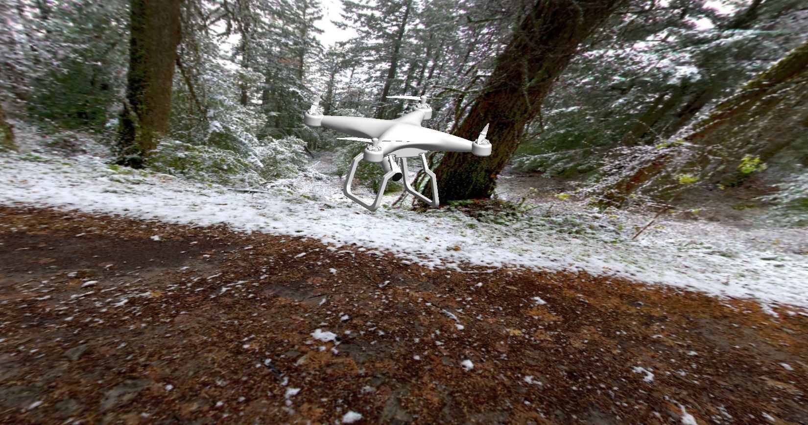 Research Drone Low-poly 3D model_10