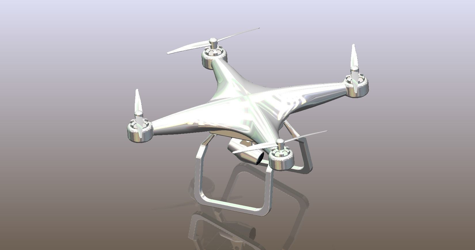 Research Drone Low-poly 3D model_8