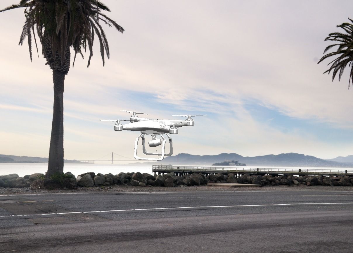 Research Drone Low-poly 3D model_7