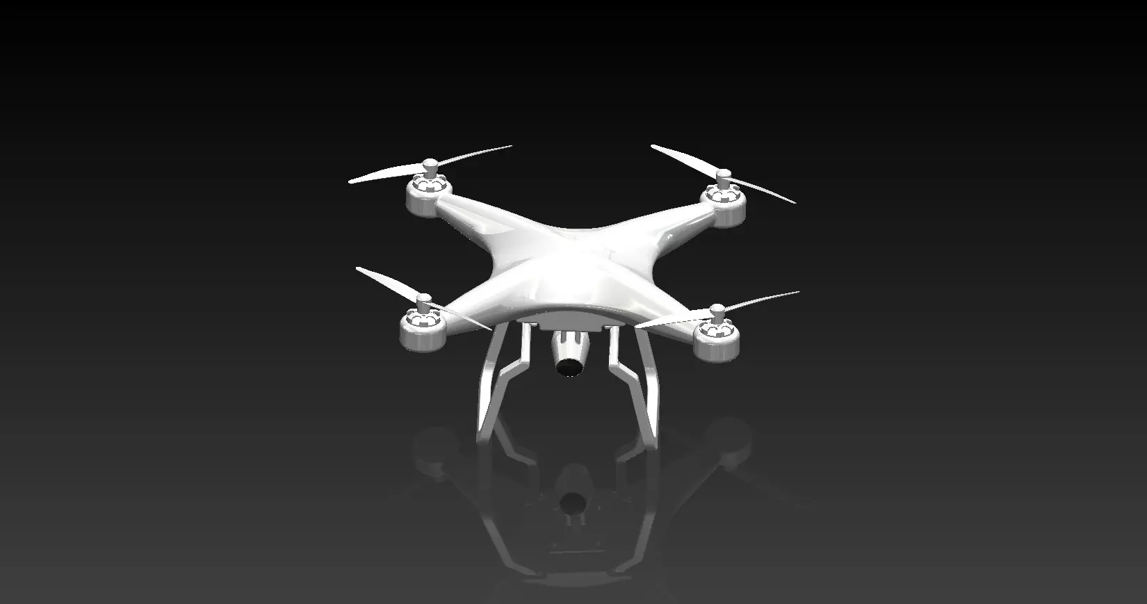 Research Drone Low-poly 3D model_0